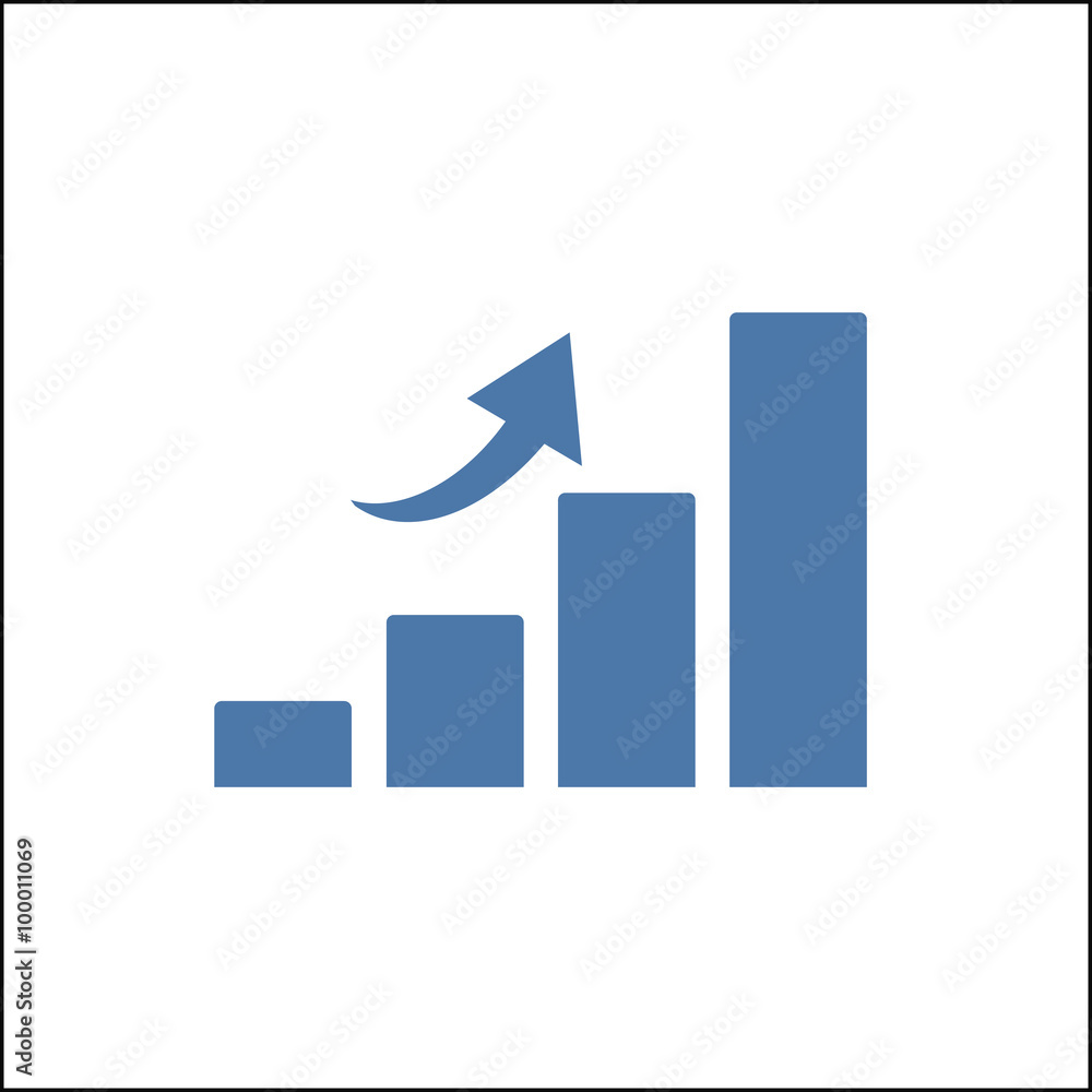 Growing bars graphic icon Growing bars graphic icon