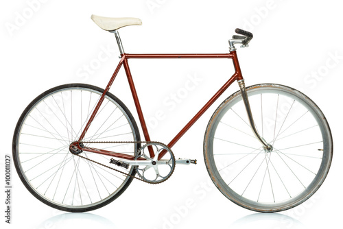 Stylish hipster bicycle isolated on white