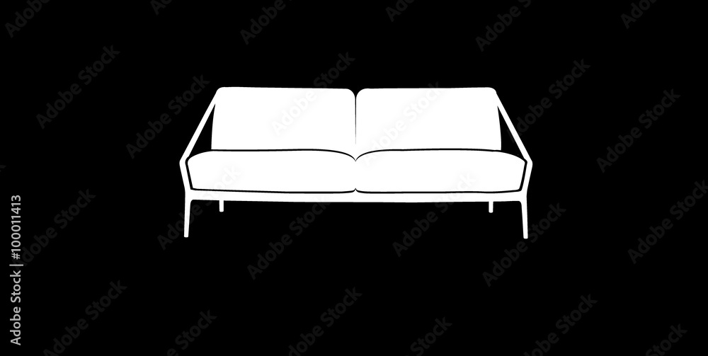color sofa icon white color sofa icon white
