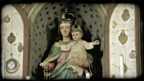 Mary and Christ. Vintage stylized video clip. photo