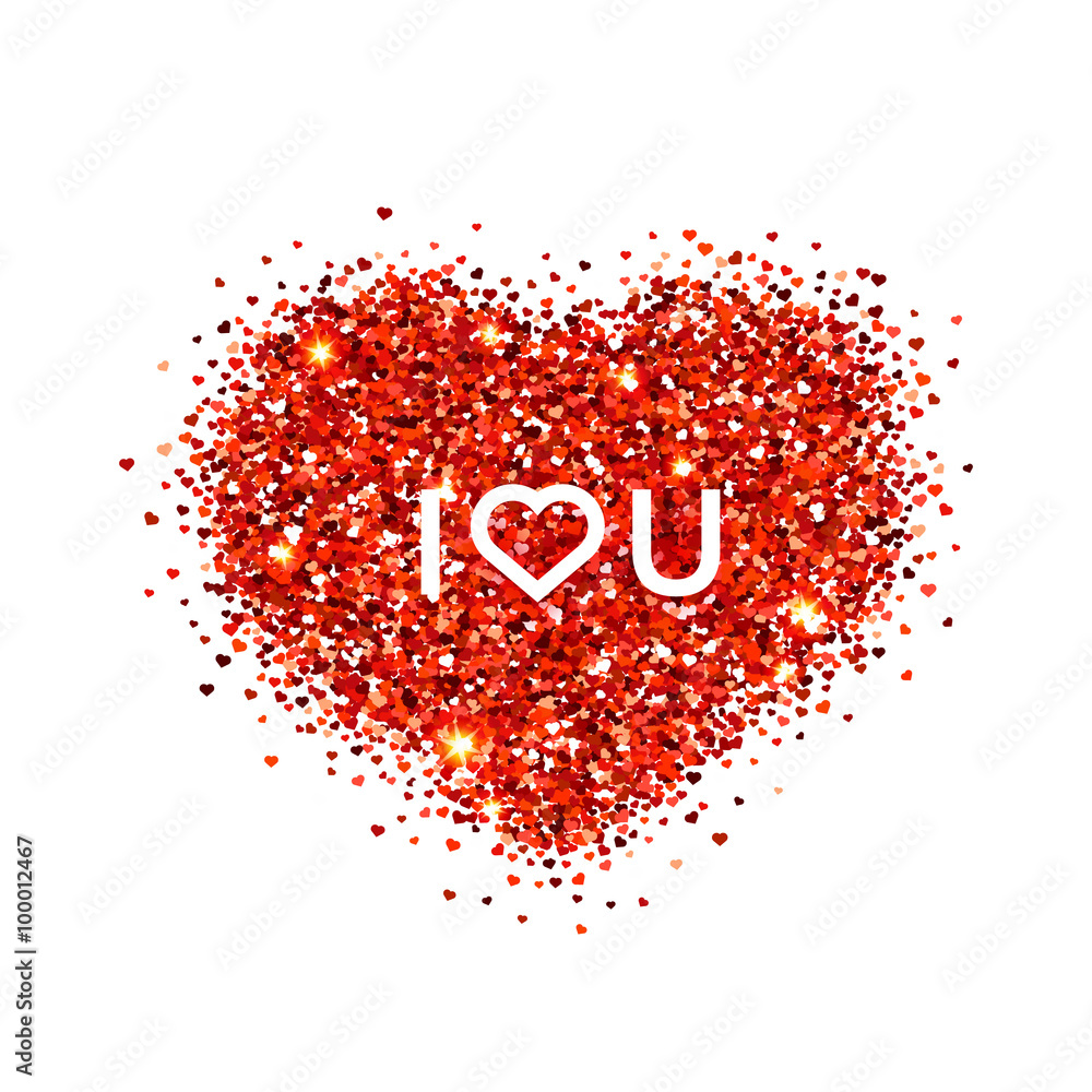 Valentines day glitters illustration.