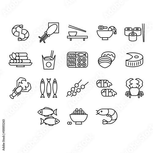 Seafood Vector Illustration Set 