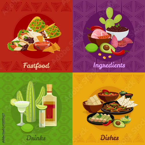 Mexican Foof 4 Flat Icons Banner