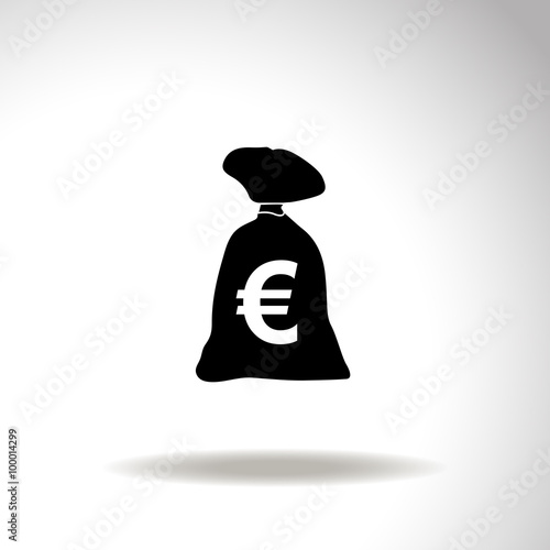 Money bag vector icon. Euro, © skarida