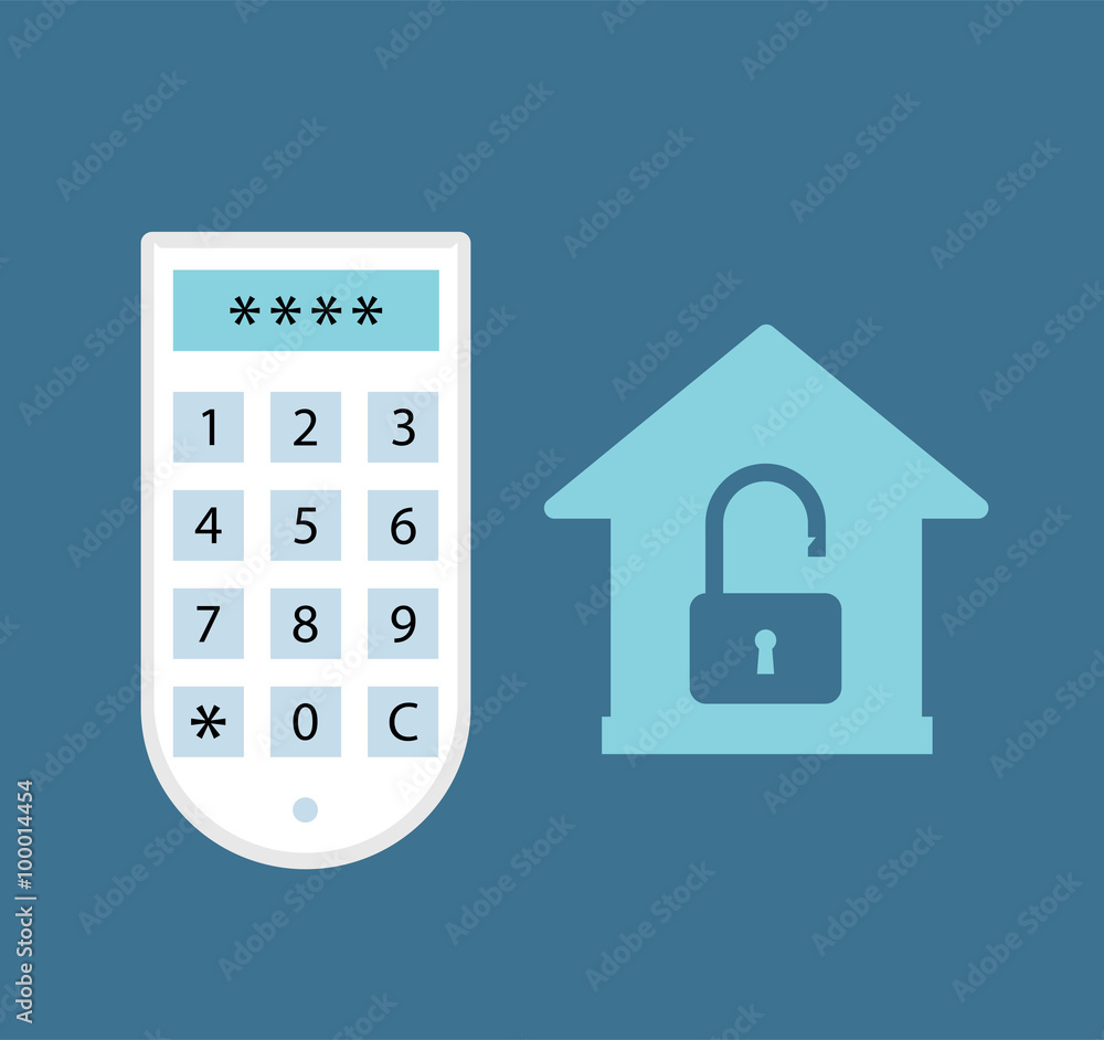 Smart house remote control panel vector illustration Smart house remote control panel vector illustration