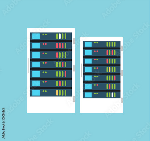 Vector high tech internet data center server