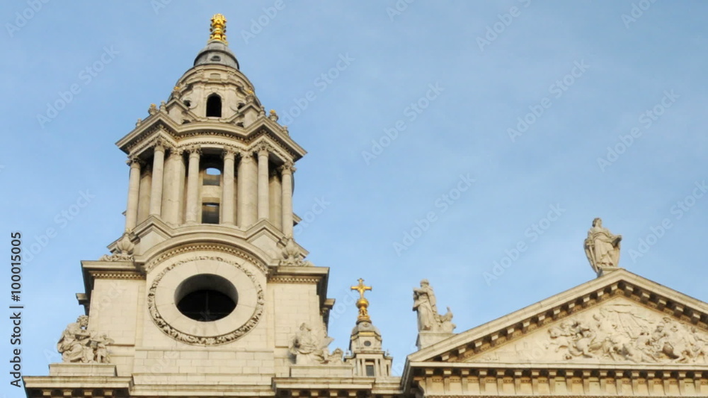 Time-lapse of a tower of St. Paul's Cathedral in London. Time-lapse of a tower of St. Paul's Cathedral in London.