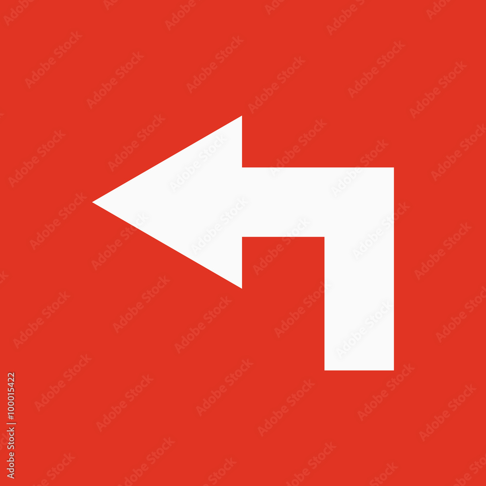 The left icon. Direction and arrow, navigation symbol. Flat The left icon. Direction and arrow, navigation symbol. Flat