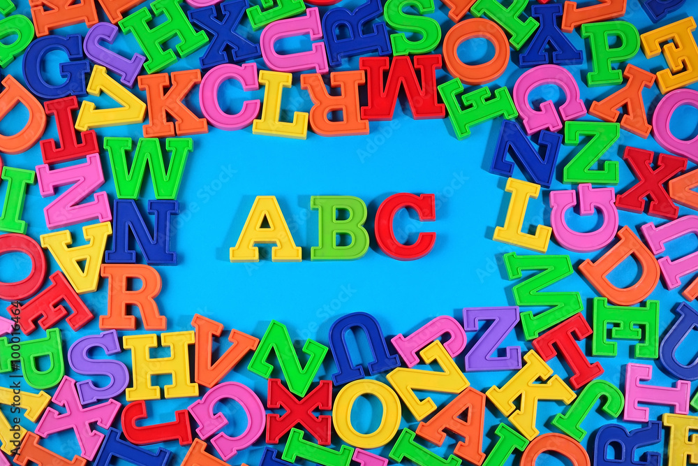 Naklejka premium Plastic colored alphabet letters ABC