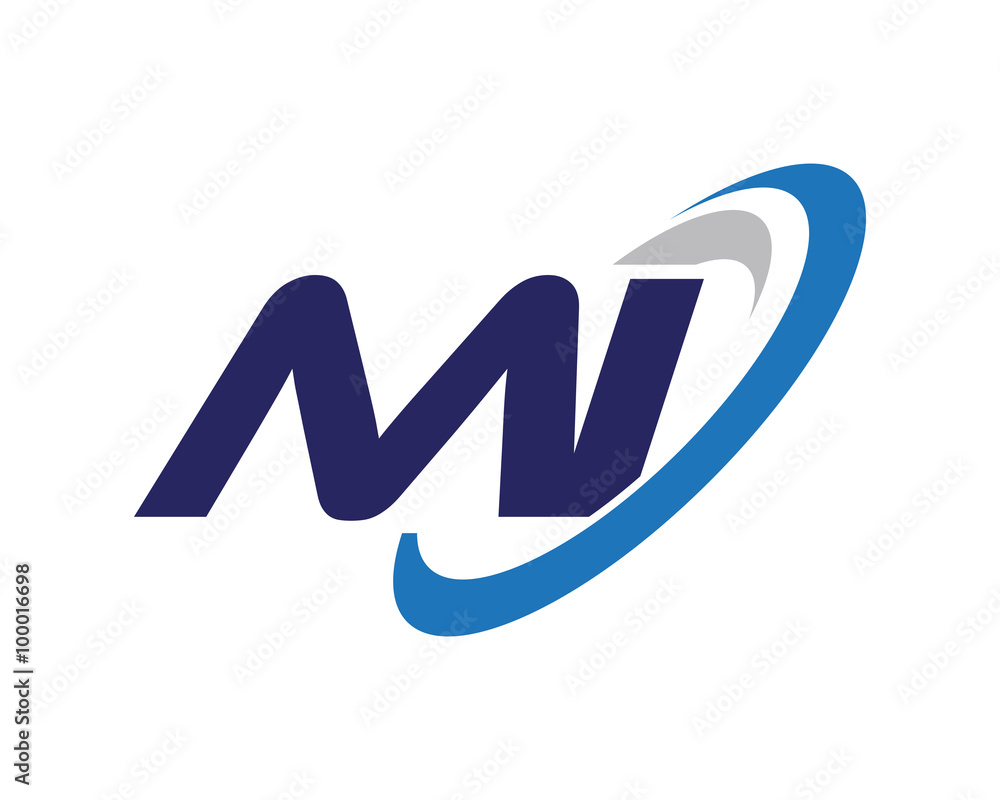 MI Letter Swoosh Icon Logo MI Letter Swoosh Icon Logo