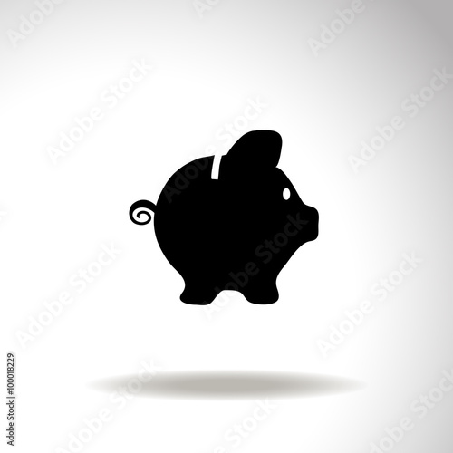 Piggy bank vector icon.