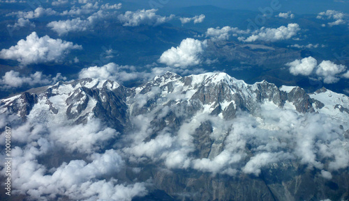 Mont Blanc aus der Luft gesehen