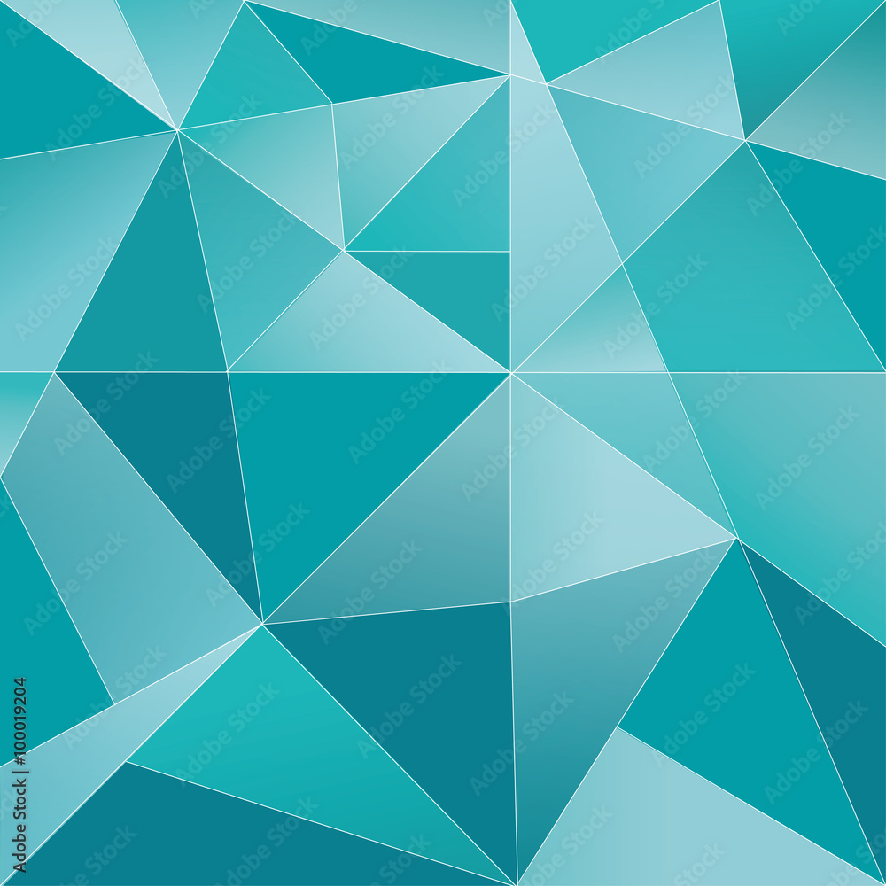 Fototapeta premium Vector Background triangular shape turquoise