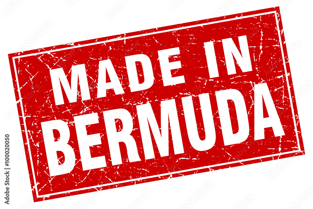 Bermuda red square grunge made in stamp Bermuda red square grunge made in stamp