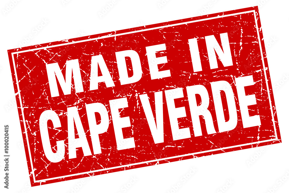 Cape Verde red square grunge made in stamp Cape Verde red square grunge made in stamp