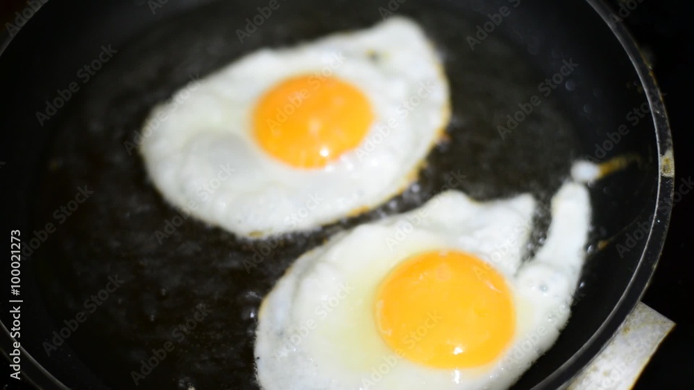 Fried eggs fried in a pan Fried eggs fried in a pan