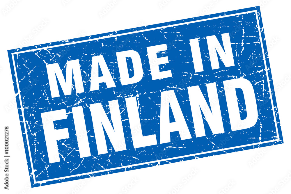 Finland blue square grunge made in stamp Finland blue square grunge made in stamp