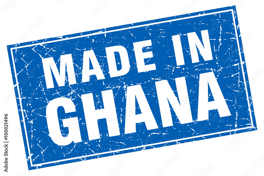 Ghana blue square grunge made in stamp Ghana blue square grunge made in stamp