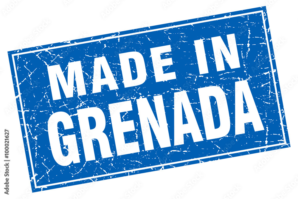 Grenada blue square grunge made in stamp Grenada blue square grunge made in stamp