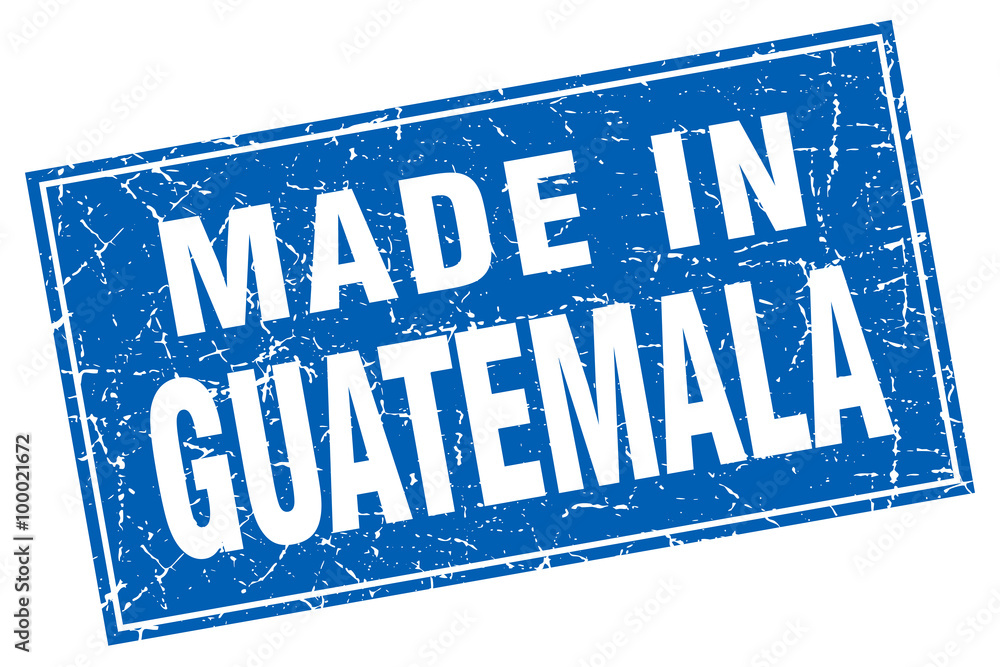 Guatemala blue square grunge made in stamp Guatemala blue square grunge made in stamp