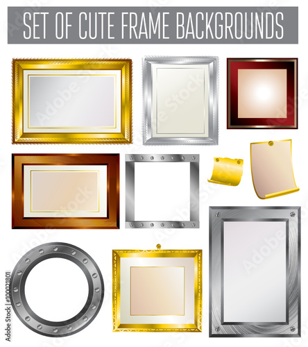 Set of different vector frames - vintage and modern style