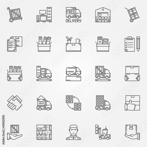 House or office moving icons