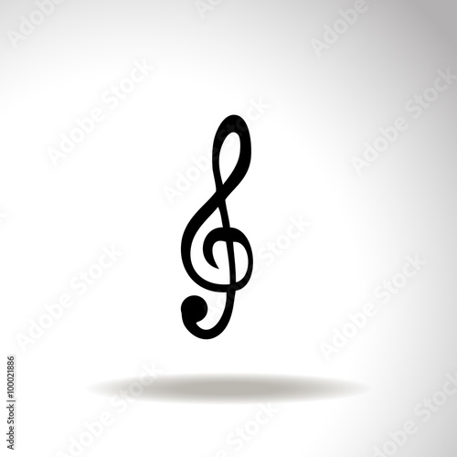Illustration of clef isolated. Vector icon.