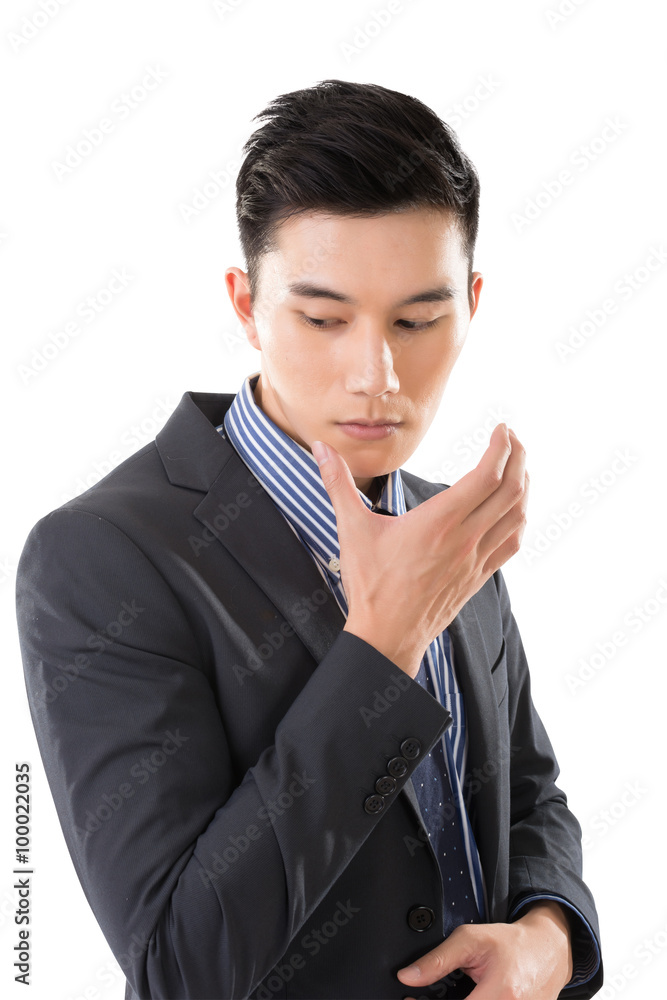 holding something on face