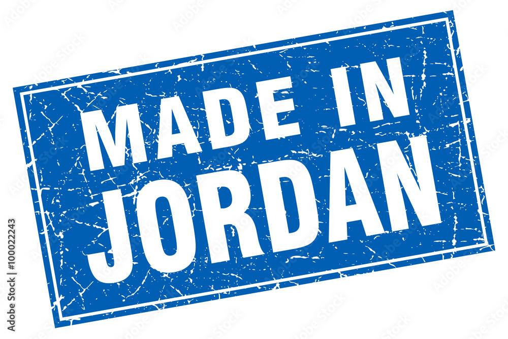 Jordan blue square grunge made in stamp Jordan blue square grunge made in stamp