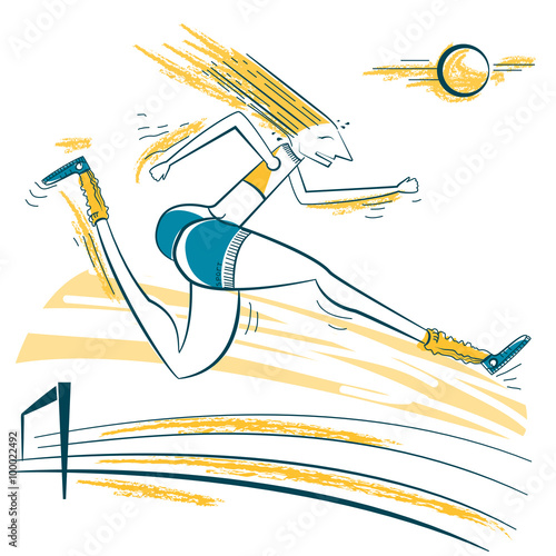 Athlete jumping sport illustration