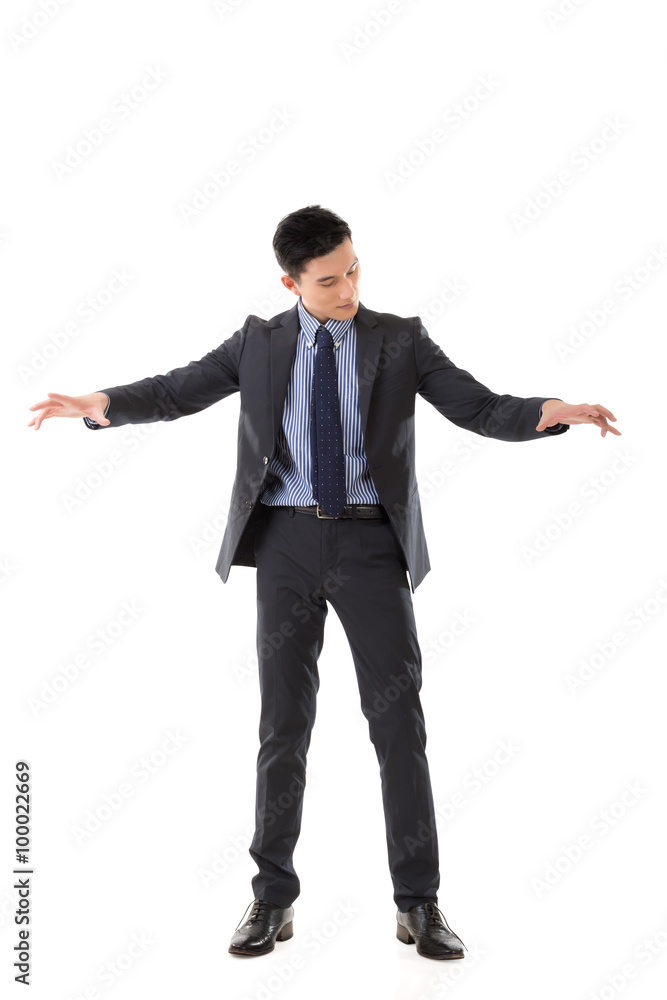 Holding pose of Asian business man Holding pose of Asian business man