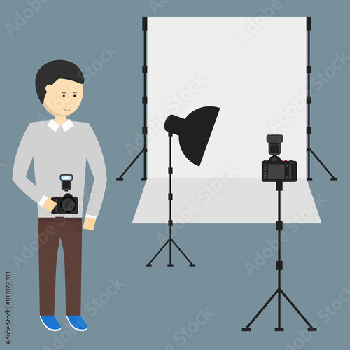 Photography Studio with a Light Set Up