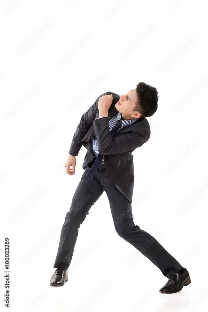 Struggle pose of Asian business man Struggle pose of Asian business man