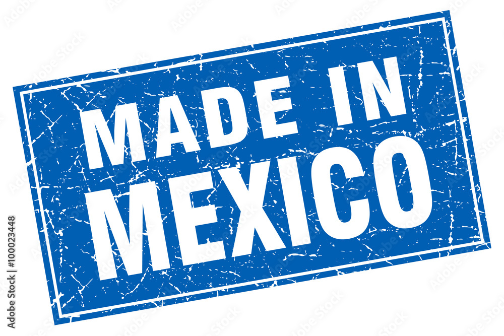 Mexico blue square grunge made in stamp Mexico blue square grunge made in stamp