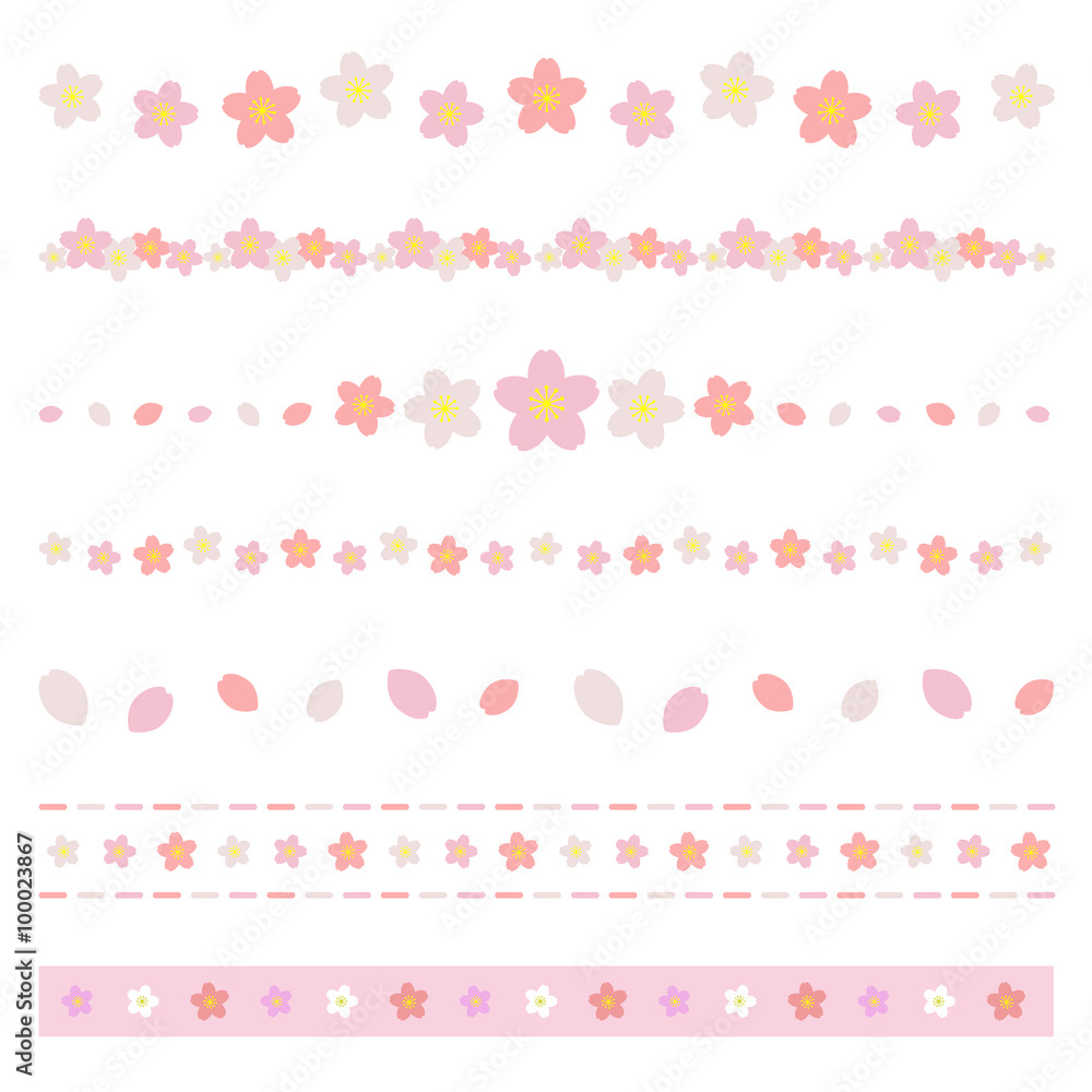桜の花 装飾ライン / vector eps 10