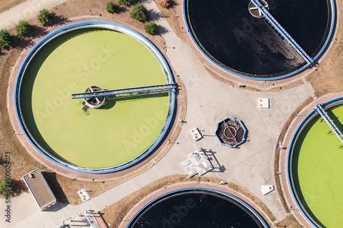 aerial view of sewage treatment plant in wroclaw city © mariusz szczygieł