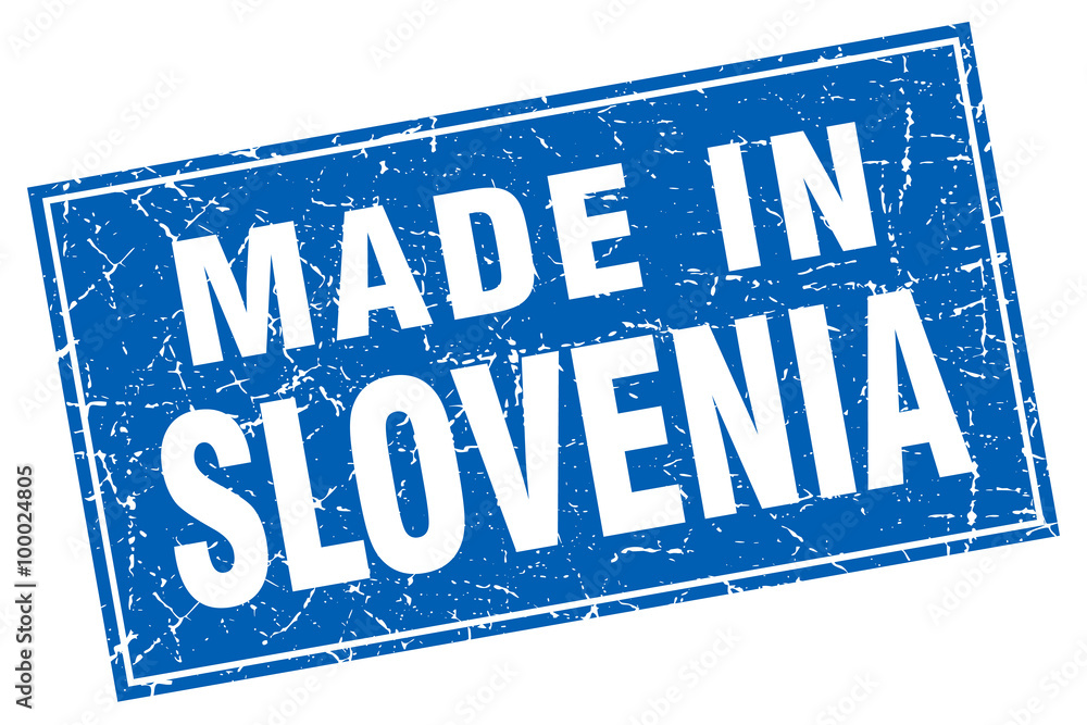 Slovenia blue square grunge made in stamp Slovenia blue square grunge made in stamp