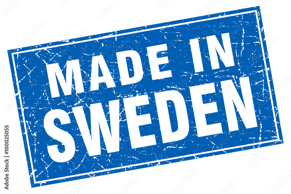 Sweden blue square grunge made in stamp Sweden blue square grunge made in stamp
