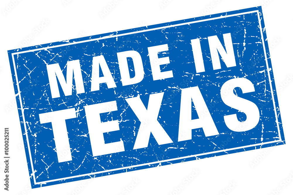 Texas blue square grunge made in stamp Texas blue square grunge made in stamp
