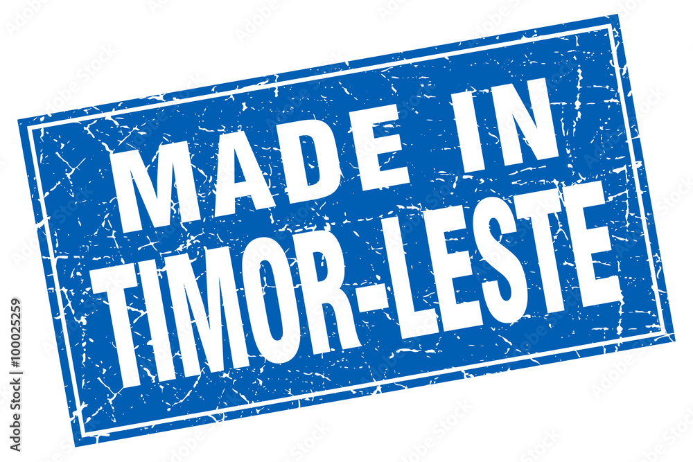Timor-Leste blue square grunge made in stamp