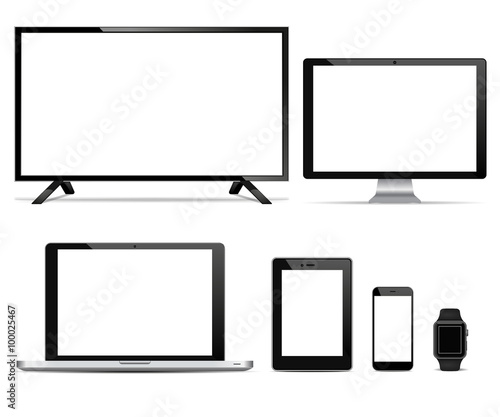 High quality set of modern technology devices