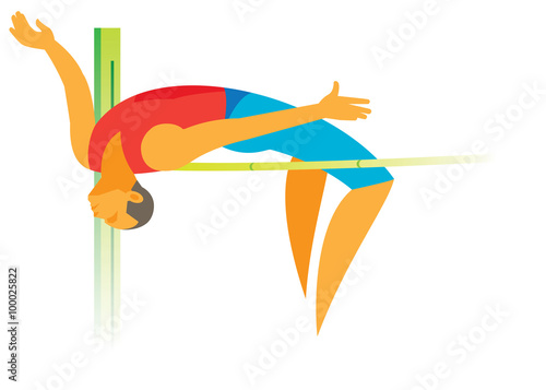 Young sportsman high jumper