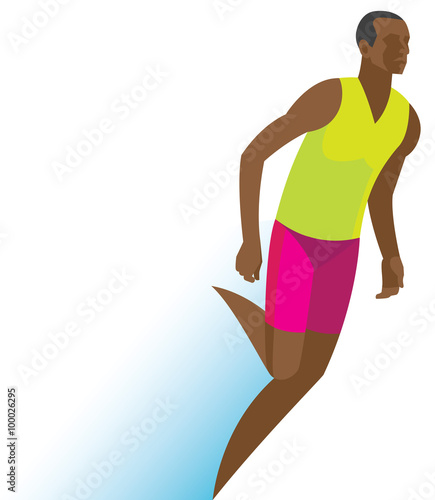 Young high jumper. starts his run up in high jump Final