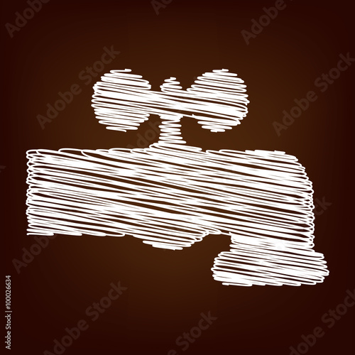 Scrible icon on the brown background