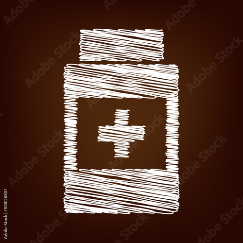 Scrible icon on the brown background