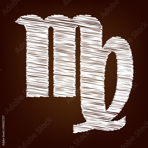 Scrible icon on the brown background