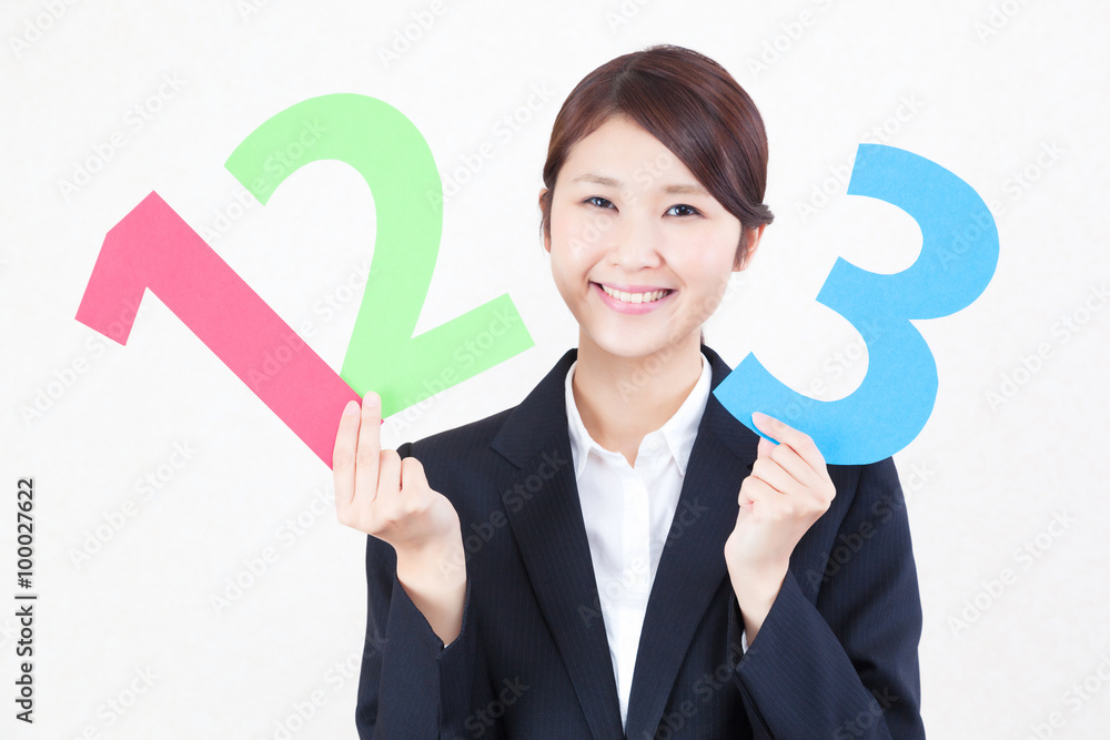 ビジネスウーマン　マイナンバー　社会保障・税番号制度 1,2,3