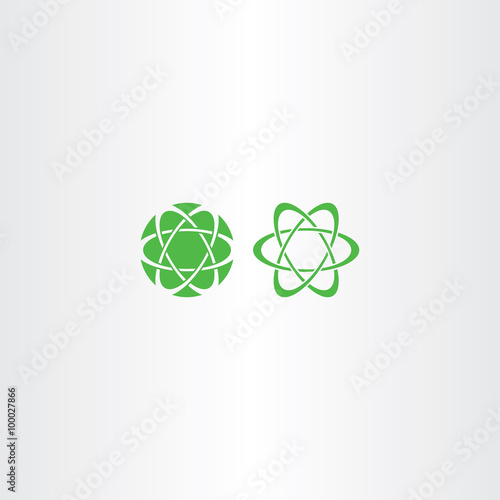 abstract green energy science vector logo icon