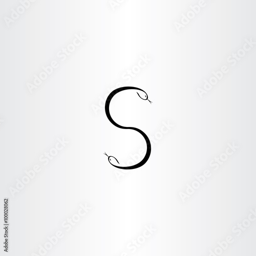 black snakes letter s vector icon