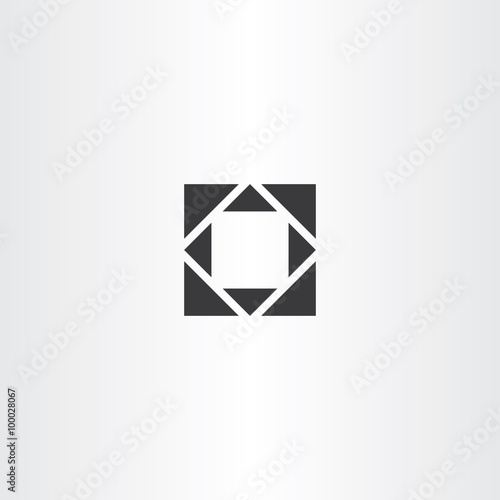 black square geometry vector with triangles